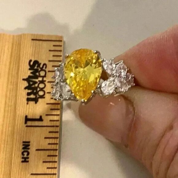SALE* Women’s Sterling Citrine Engagement Ring - Picture 5 of 6